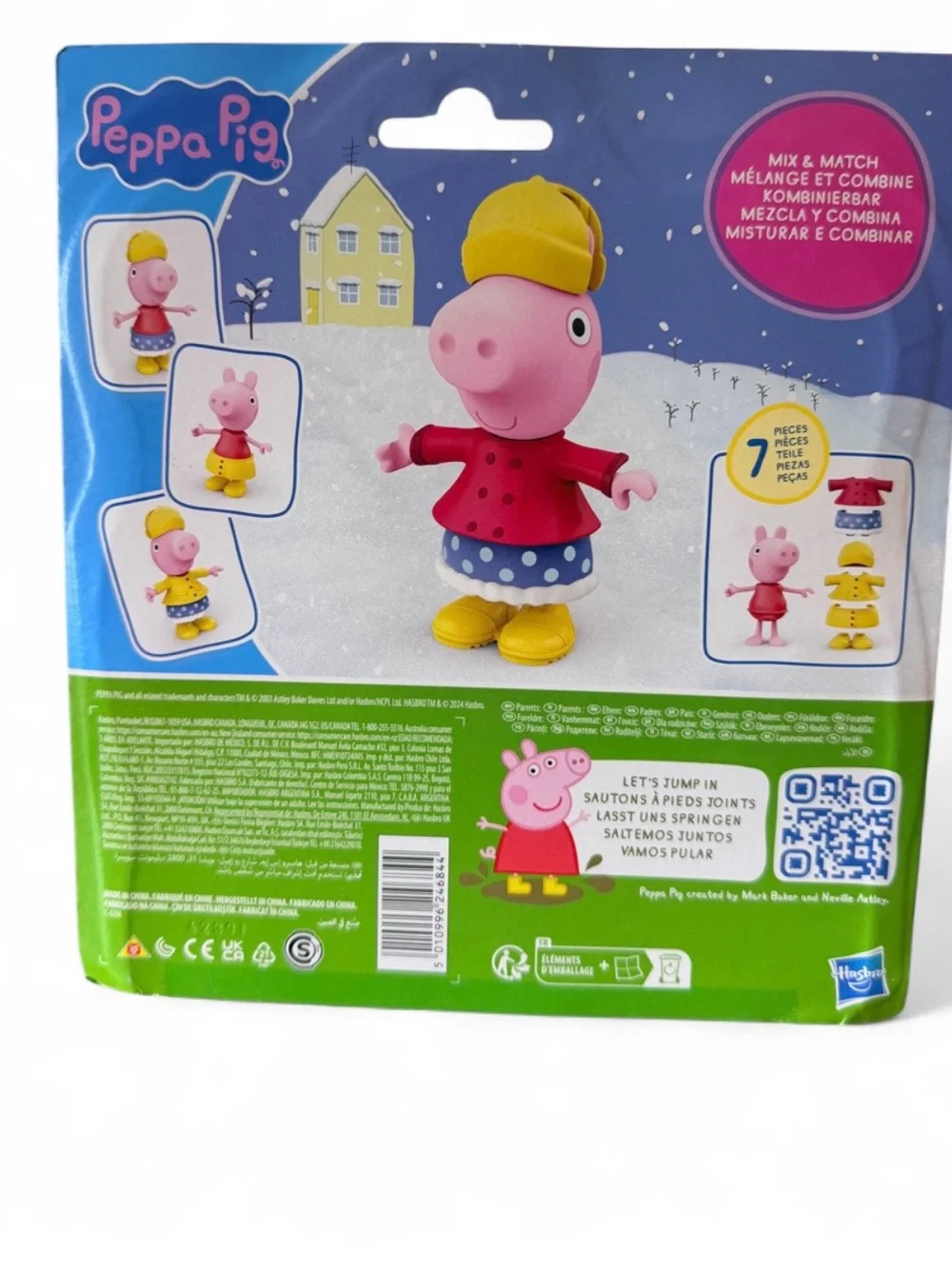 Peppa Pig Dress-Up Figure with Yellow Raincoat and Red Top